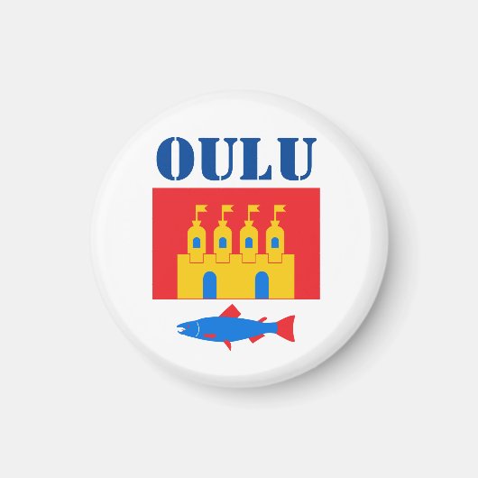 Flagge von Oulu, Finnland Magnet (Vorne)