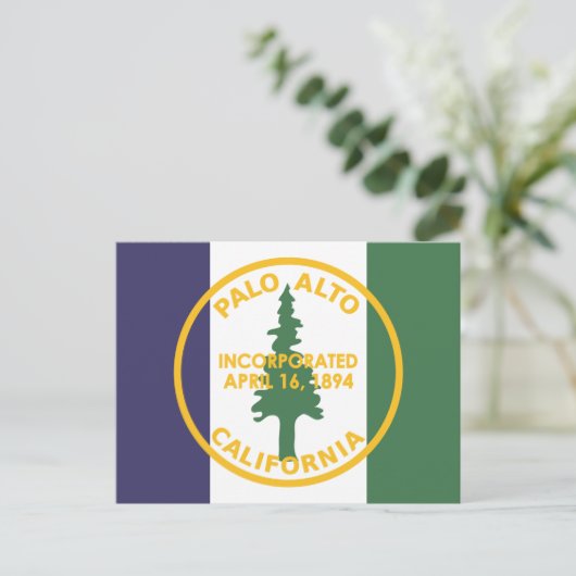 Flagge von Palo Alto, Kalifornien Postkarte (Stehend Vorderseite)