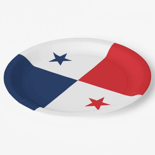 Flagge von Panama Pappteller (Schrägansicht)