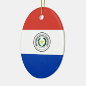 Flagge von Paraguay- - Banderade Paraguay Keramik Ornament (Links)