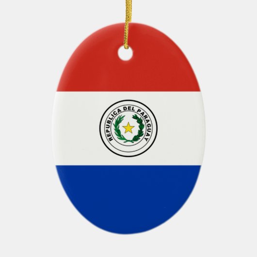 Flagge von Paraguay- - Banderade Paraguay Keramik Ornament (Vorne)