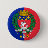 Flagge von Paris, Frankreich Button (Vorderseite)