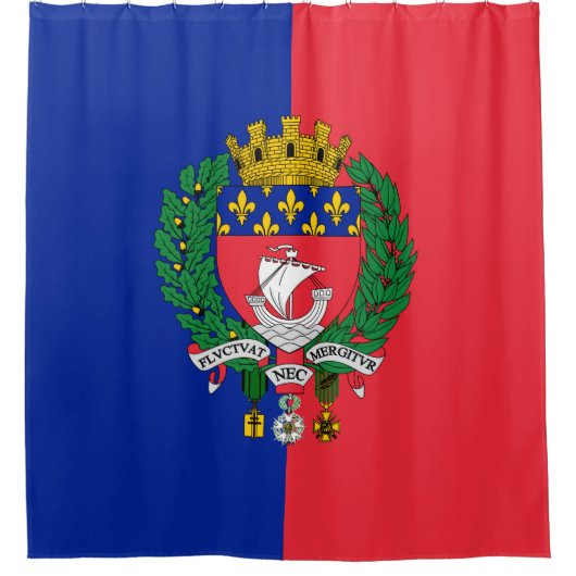 Flagge von Paris (Frankreich) Duschvorhang (Vorderseite)