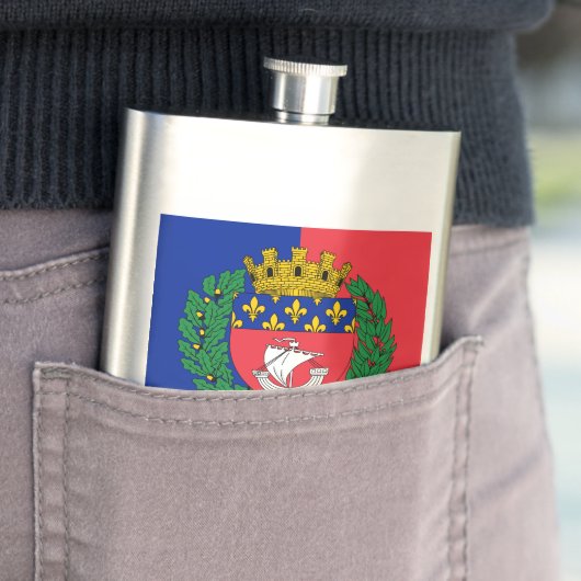 Flagge von Paris, Frankreich Flachmann (Beispiel)