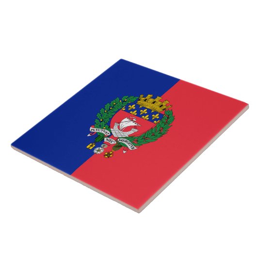 Flagge von Paris (Frankreich) Fliese (Seite)