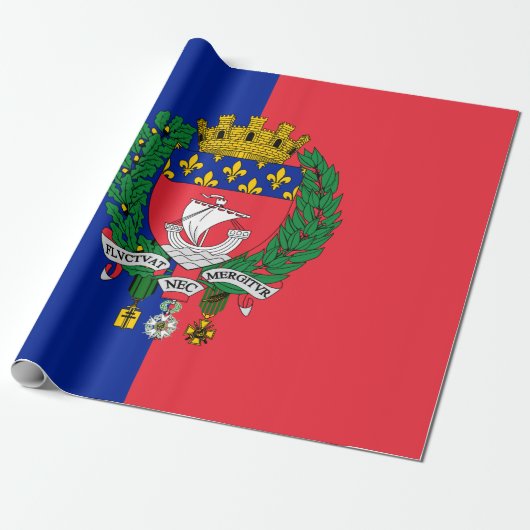 Flagge von Paris (Frankreich) Geschenkpapier (Ungerollt)