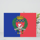 Flagge von Paris (Frankreich) Karte (Stehend Vorderseite)