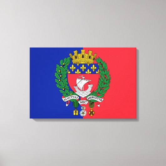 Flagge von Paris (Frankreich) Leinwanddruck (Vorderseite)