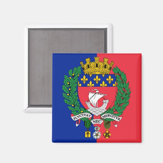 Flagge von Paris, Frankreich Magnet (Vorderseite/Rückseite)