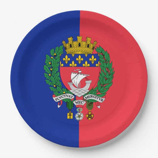 Flagge von Paris (Frankreich) Pappteller (Vorderseite)