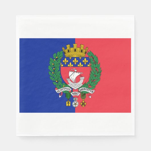 Flagge von Paris (Frankreich) Serviette (Vorderseite)