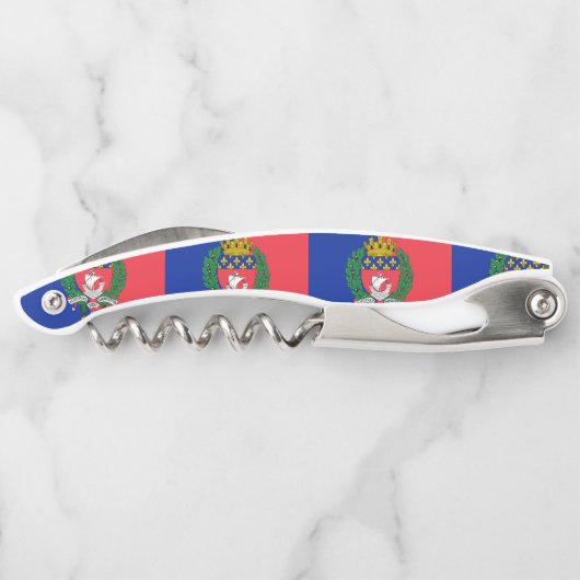 Flagge von Paris, Frankreich Waiter's Corkschraube Kellnermesser (Rückseite)