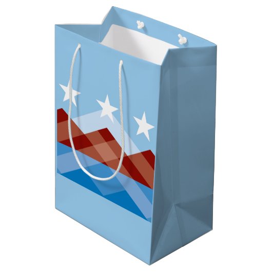 Flagge von Peoria, Arizona Mittlere Geschenktüte (Rückseite Schrägansicht)