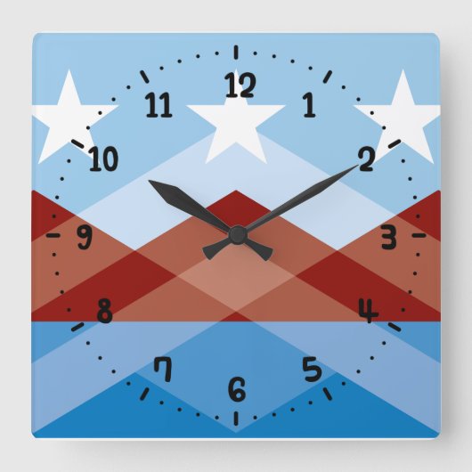 Flagge von Peoria, Arizona Quadratische Wanduhr (Vorderseite)