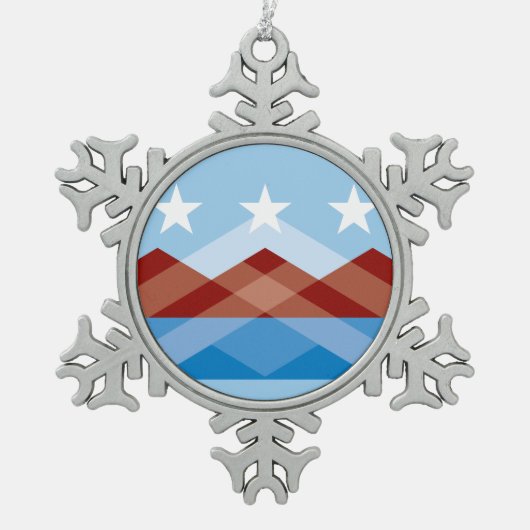 Flagge von Peoria, Arizona Schneeflocken Zinn-Ornament (Vorderseite)