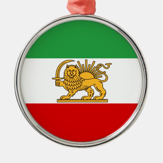 Flagge von Persien/von Iran (1964-1980) Silbernes Ornament (Vorne)