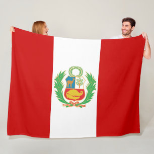 Flagge von Peru-Emblem Pabellón Nacional Fleecedecke