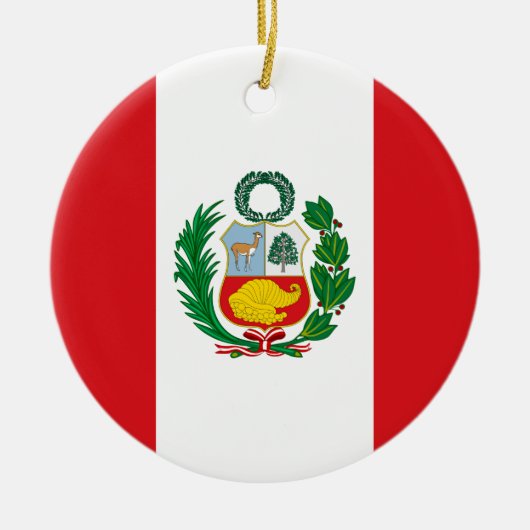 Flagge von Peru Keramikornament (Vorne)