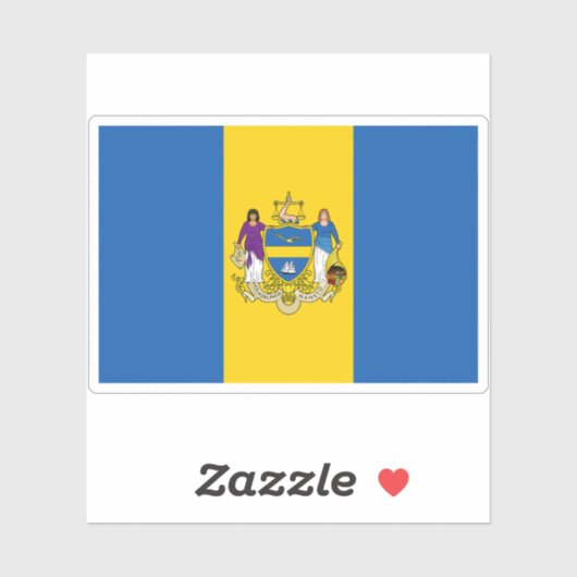 Flagge von Philadelphia, Pennsylvania Aufkleber (Blatt)