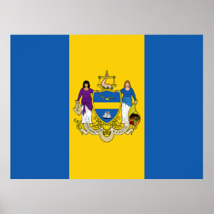 Flagge von Philadelphia, Pennsylvania Poster