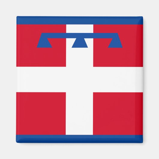 Flagge von Piemont (Italien) Magnet (Vorne)