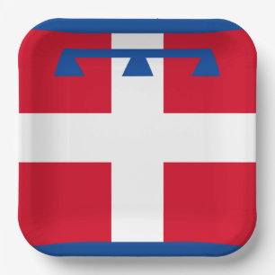 Flagge von Piemont (Italien) Pappteller