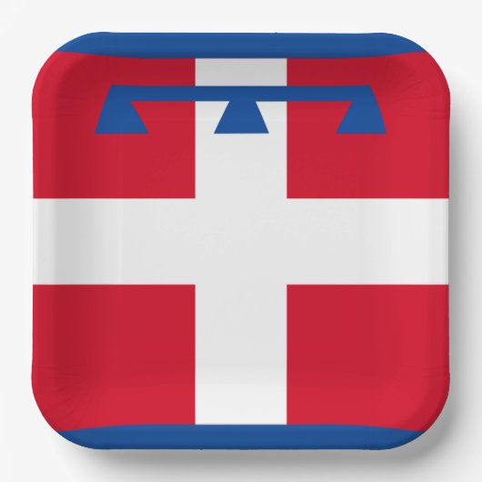 Flagge von Piemont (Italien) Pappteller (Vorderseite)