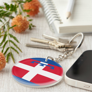 Flagge von Piemont (Italien) Schlüsselanhänger