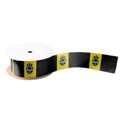 Flagge von Pittsburgh, Pennsylvania Satin Ribbon Satinband (Spule)