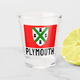Flagge von Plymouth (England) Schnapsglas