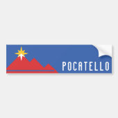 Flagge von Pocatello, Idaho Autoaufkleber (Vorne)