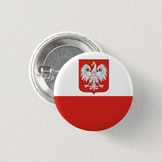 Flagge von Polen Button (Vorne & Hinten)