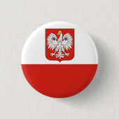 Flagge von Polen Button (Vorderseite)