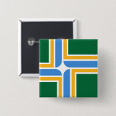 Flagge von Portland (Oregon) Button (Vorne & Hinten)