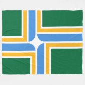 Flagge von Portland (Oregon) Fleecedecke (Vorderseite (Horizontal))