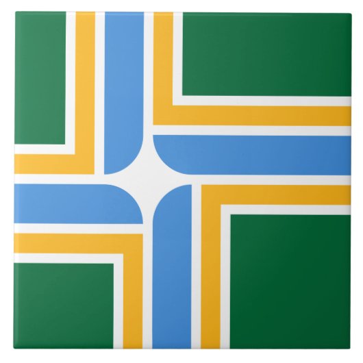 Flagge von Portland (Oregon) Fliese (Vorderseite)