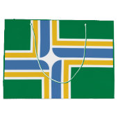 Flagge von Portland, Oregon Große Geschenktasche Große Geschenktüte (Rückseite)