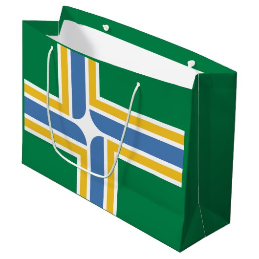 Flagge von Portland, Oregon Große Geschenktasche Große Geschenktüte (Vorderseite Schrägansicht)