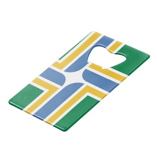 Flagge von Portland, Oregon Kreditkarte Flaschenöf Geldbeutel Flaschenöffner (Vorderseite Schrägansicht)