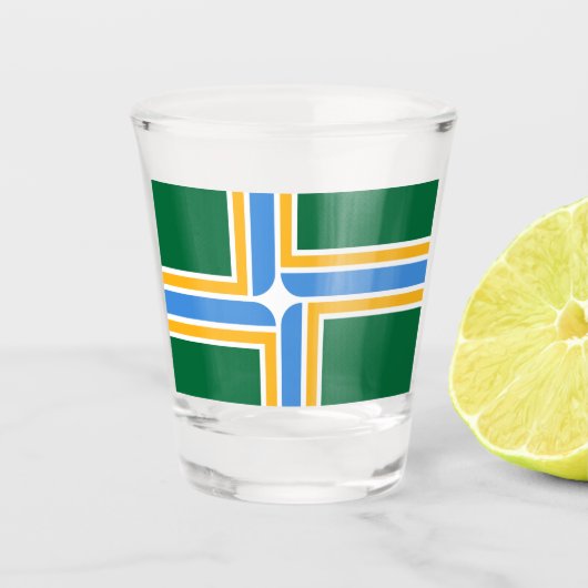 Flagge von Portland (Oregon) Schnapsglas (Vorderseite)