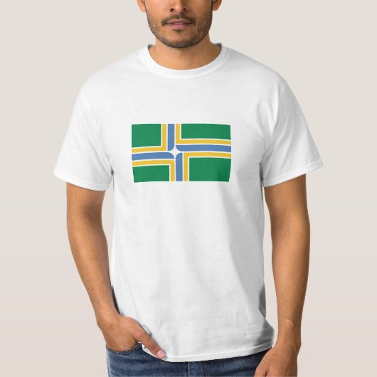 Flagge von Portland, Oregon T-Shirt (Vorderseite)
