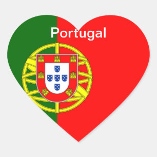 Flagge von Portugal Herz-Aufkleber