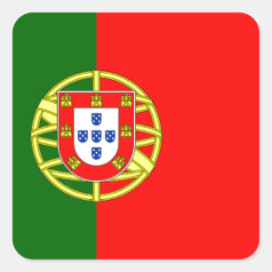 Flagge von Portugal Quadratischer Aufkleber