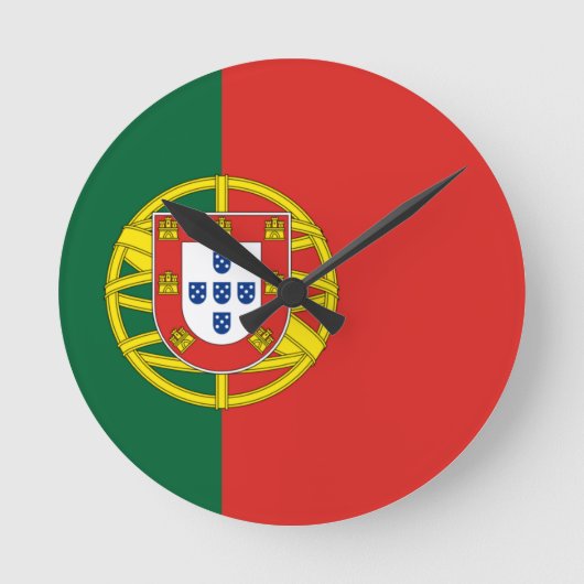 Flagge von Portugal Runde Wanduhr (Vorderseite)
