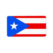 Flagge von Puerto Rico Adressaufkleber (Vorne)