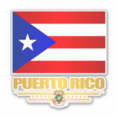 Flagge von Puerto Rico. Aufkleber (Vorderseite)
