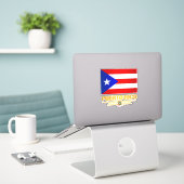 Flagge von Puerto Rico. Aufkleber (Laptop auf Schreibtisch)
