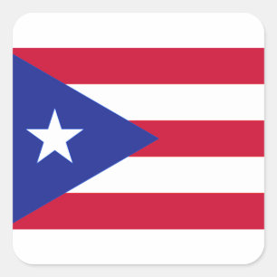 Flagge von Puerto- Rico - Banderade Puerto Rico Quadratischer Aufkleber