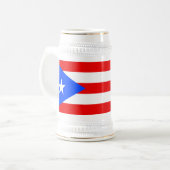 Flagge von Puerto Rico Bierglas (Vorderseite Links)