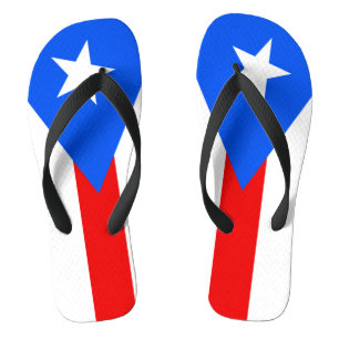 Flagge von Puerto Rico dreht Reinfälle um Badesandalen